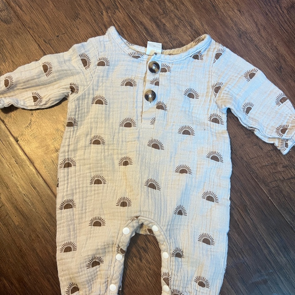 SHEIN Cream and Brown Cozy Bodysuit One Piece